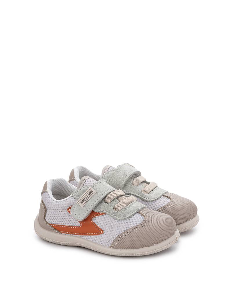 Zapatilla Zapyflex rejilla piel color Marrón Naranja_principal