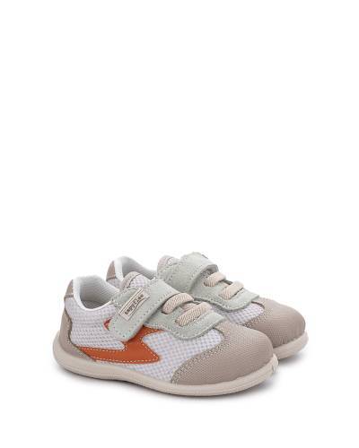 Zapatilla Zapyflex rejilla piel color Marrón Naranja_principal