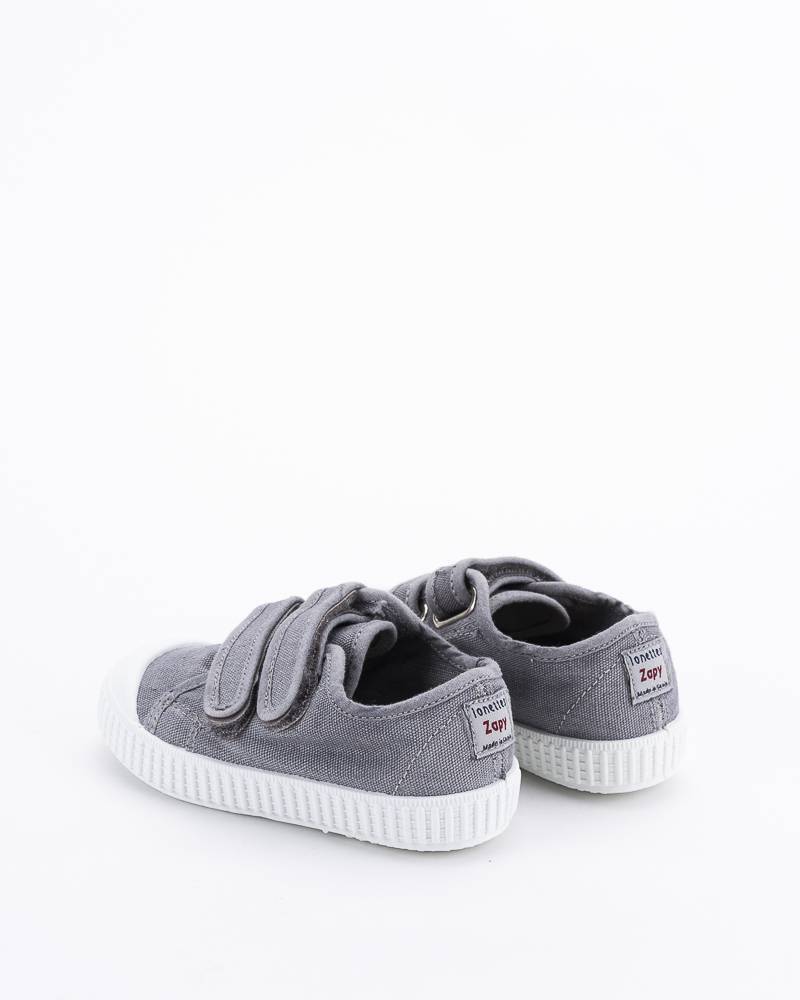 Zapatilla de lona gris velcro niño Luvin Calzado Infantil Color