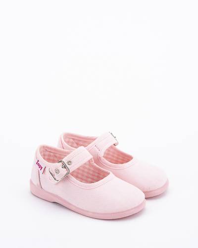 Zapatilla de lona para bebe color rosa