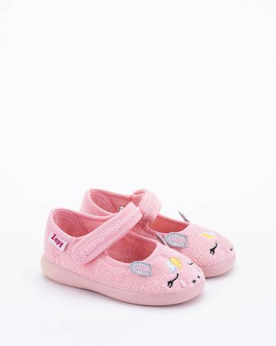 Sandalia de rizo color rosa niña